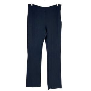 Self Contrast Black Pants Large Side Zip Stretch Ponte Knit 34 inseam